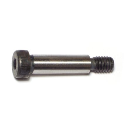 Midwest Fastener Shoulder Screw, 18 (Coarse) Thr Sz, 1/2' Thr Lg, 1-1/4 in Shoulder Lg, Steel, 3 PK 71605